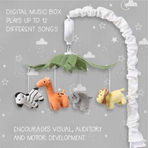 The Peanutshell Safari Animals Musical Crib Mobile for Baby Boys & Girls | Digital Music Box with 12 lullabies…