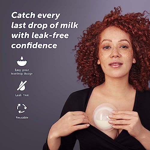 Elvie Catch Milk Collection Shells | Set of Two Discreet Leak-Protection Silicone Cups, Reuse Your Milk| Reusable Breast Shells Collect Up to 1oz | No more wasted milk or wasteful breast pads