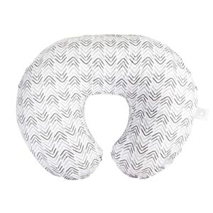 boppy original support nursing pillow, gray cable stitches, ergonomic breastfeeding, bottle feeding, and bonding, firm hypoallergenic fiber fill, removable cover, machine washable