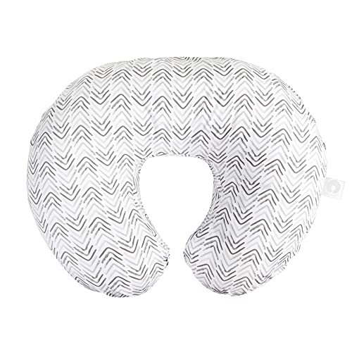 Boppy Original Support Nursing Pillow, Gray Cable Stitches, Ergonomic Breastfeeding, Bottle Feeding, and Bonding, Firm Hypoallergenic Fiber Fill, Removable Cover, Machine Washable