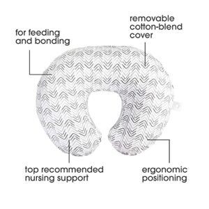 Boppy Original Support Nursing Pillow, Gray Cable Stitches, Ergonomic Breastfeeding, Bottle Feeding, and Bonding, Firm Hypoallergenic Fiber Fill, Removable Cover, Machine Washable