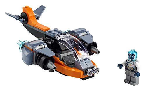 LEGO Creator 3 in 1 Cyber Drone Space Toys 31111, Mini Drone Toy Building Set with Cyber Mech and Scooter, Space Toy Gift for 6 Plus Year Old Kids, Boys & Girls