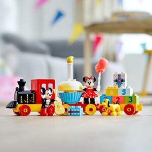 LEGO DUPLO Disney Mickey & Minnie Mouse Birthday Train 10941 - Building Toys for Toddlers with Number Bricks, Cake and Balloons, Early Learning and Motor Skill Toy, Great Gift for Girls, Boys Ages 2+