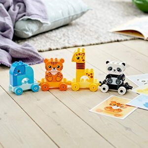 LEGO DUPLO My First Animal Train 10955, Toys for Toddlers and Kids 1.5-3 Years Old with Elephant, Tiger, Panda and Giraffe Figures, Learning Toy