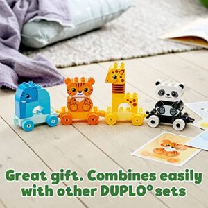 LEGO DUPLO My First Animal Train 10955, Toys for Toddlers and Kids 1.5-3 Years Old with Elephant, Tiger, Panda and Giraffe Figures, Learning Toy