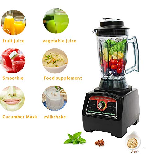 Commercial Countertop Blender, 132 Oz 2800W Heavy Duty Frozen Fruit Juicer Food Processor Machine Ice Crusher Large Smoothie Blender (US Stock)