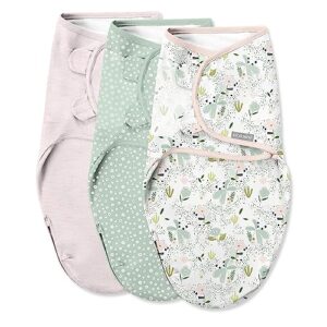 swaddleme by ingenuity easy change swaddle in size small/medium, for ages 0-3 months, 7-14 pounds, up to 26 inches long, 3-pack baby swaddle with easy change zipper