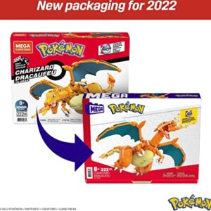 MEGA Pokémon Action Figure Building Toys Set, Charizard With 222 Pieces, 1 Poseable Character, 4 Inches Tall, Gift Ideas For Kids