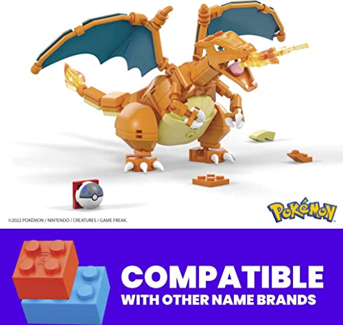 MEGA Pokémon Action Figure Building Toys Set, Charizard With 222 Pieces, 1 Poseable Character, 4 Inches Tall, Gift Ideas For Kids