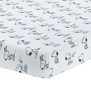 Lambs & Ivy Classic Snoopy White/Black/Gray 3-Piece Baby Crib Bedding Set