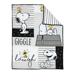 Lambs & Ivy Classic Snoopy White/Black/Gray 3-Piece Baby Crib Bedding Set