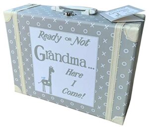 child to cherish visit grandma kid's suitcase, includes blanket, grey