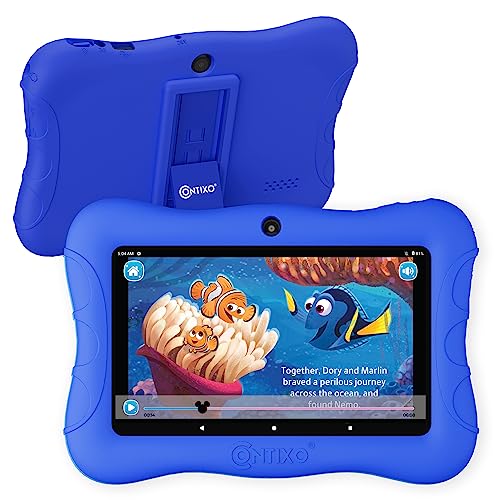 Contixo Kids Tablet V9, 7-inch HD, Ages 3-7, Toddler Tablet with Camera, Parental Control - Android 10, 32GB, WiFi, Learning Tablet for Kids, DkBlue