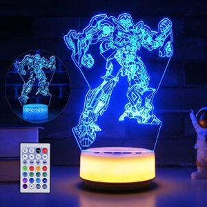 shinecloud transformers bumblebee robot light camaro race car night light side table lamp as gifts for kids or adults, décor light for kids room/living room,birthday gift for boys and girls