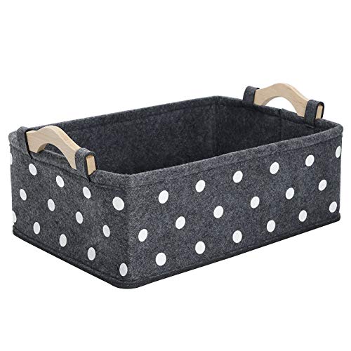 Oubra Dog Toy Bin Felt Basket Cube Storage Baskets for Pantry Organizer Bins Decor Baskets for Pet Toys Diapers Towels Cute Bins