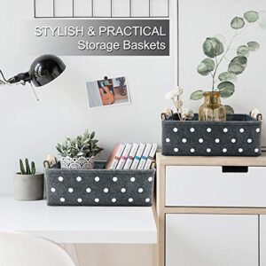 Oubra Dog Toy Bin Felt Basket Cube Storage Baskets for Pantry Organizer Bins Decor Baskets for Pet Toys Diapers Towels Cute Bins