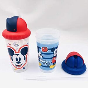 Disney Cudlie Baby Boy Mickey Mouse 10 oz Pack of 2 Sippy Cups with Straw & Easy Close Lid