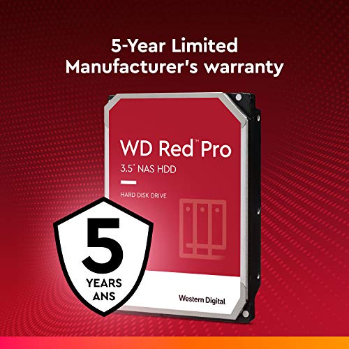 Western Digital 16TB WD Red Pro NAS Internal Hard Drive HDD - 7200 RPM, SATA 6 Gb/s, CMR, 256 MB Cache, 3.5" - WD161KFGX