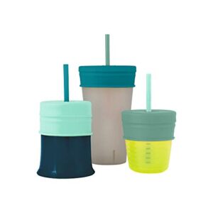 Boon SNUG Straw Lids, Assorted Colors (Pack of 3), Green