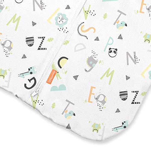 SwaddleMe Night Sack Sleeper – 6-12 Months, 1-Pack (Alphabet) Loose-fit Infant Sleep Sack Wearable Blanket Leaves Baby’s Arms Out for Safe, Cozy Sleep