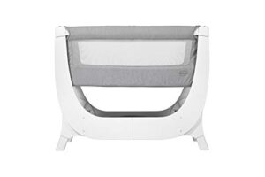 beaba by shnuggle air bedside sleeper, bedside bassinet, and infant crib with breathable mesh sides and zip down side, 7 different height adjustments, grey