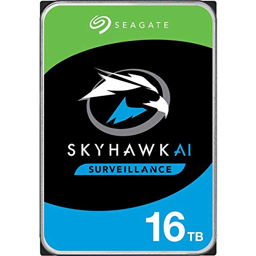 Seagate Skyhawk AI 16TB Video Internal Hard Drive HDD – 3.5 Inch SATA 6Gb/s 256MB Cache for DVR NVR Security Camera System with Drive Health Management and in-house Rescue Services (ST16000VE002)