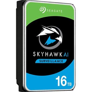 Seagate Skyhawk AI 16TB Video Internal Hard Drive HDD – 3.5 Inch SATA 6Gb/s 256MB Cache for DVR NVR Security Camera System with Drive Health Management and in-house Rescue Services (ST16000VE002)