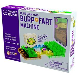 E-Blox Building Blocks STEM Circuit Kit, Build Your Own Burp & Fart Machine, Add Funny Sounds to Brick & Structure Science Projects, Birthday & Gag Gift, Boys, Girls, 5+