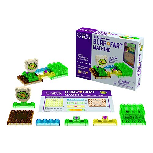 E-Blox Building Blocks STEM Circuit Kit, Build Your Own Burp & Fart Machine, Add Funny Sounds to Brick & Structure Science Projects, Birthday & Gag Gift, Boys, Girls, 5+