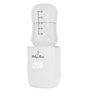 baby's brew portable bottle warmer pro - milk warmers for breastmilk or formula, leak-proof design, travel-friendly, cordless, battery-powered, 8-12 hour battery life, warmer only