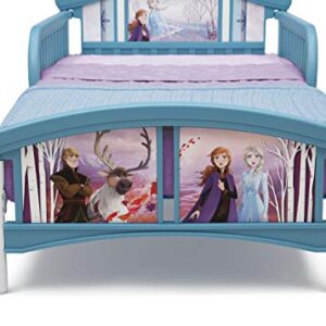 Delta Children Plastic Toddler Bed, Disney Frozen II Twinkle Galaxy Dual Sided Recycled Fiber Core Toddler Mattress (Bundle)