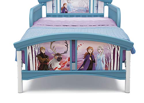 Delta Children Plastic Toddler Bed, Disney Frozen II Twinkle Galaxy Dual Sided Recycled Fiber Core Toddler Mattress (Bundle)