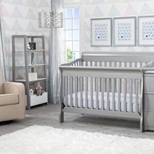 Delta Children Princeton Junction Convertible Crib N Changer, Grey + Serta Perfect Slumber Dual Sided Recycled Fiber Core Crib and Toddler Mattress (Bundle)