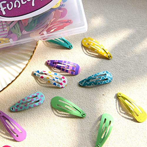 Toddler Hair Clips, Funtopia 80 Pcs (1.2 Inch, 3cm) Cute Mini Snap Hair Clips for Baby Girls Kids, Colorful Small Snap Barrettes Metal Hair Clips for Fine Hair