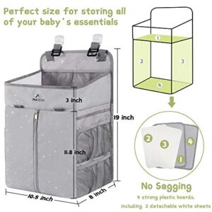 MATEIN Hanging Diaper Caddy, Portable Diaper Organizer Stacker, Nursery Storage for Changing Table, Crib, Playard or Baby Bed Stroller - Gifts for New Mom after Birth