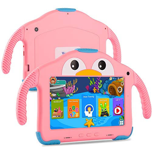 Tablet for Toddlers Tablet Android Kids Tablet with WiFi Dual Camera 32GB Storage 1024 x 600 Screen Parental Control Google Playstore YouTube Netflix for Boys Girls Android 10