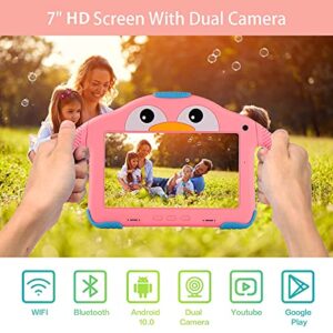 Tablet for Toddlers Tablet Android Kids Tablet with WiFi Dual Camera 32GB Storage 1024 x 600 Screen Parental Control Google Playstore YouTube Netflix for Boys Girls Android 10