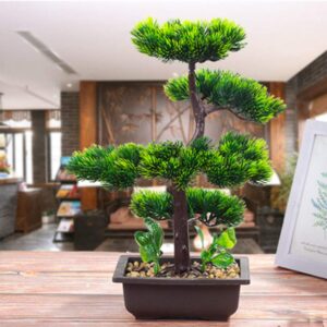 artificial plants bonsai pine tree,potted plant ornament bonsai plastic simulation bonsai diy decorative bonsai desk display fake tree living room garden decoration decor