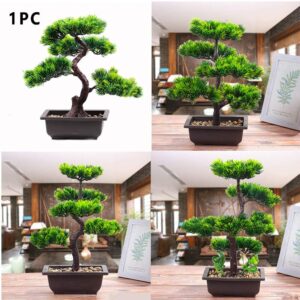 Artificial Plants Bonsai Pine Tree,Potted Plant Ornament Bonsai Plastic Simulation Bonsai DIY Decorative Bonsai Desk Display Fake Tree Living Room Garden Decoration Decor