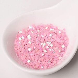 Art Craft Glitter, Star Shape Glitter Confetti for Handcrafts, Home Decoration DIY Cards, Party Festival, Nail Art- 0.35oz (10g) (Pink)