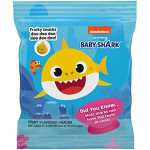 Funables Fruit Snacks, Baby Shark Shaped Fruit Flavored Snacks, Pack of 10 0.8 Ounce Pouches