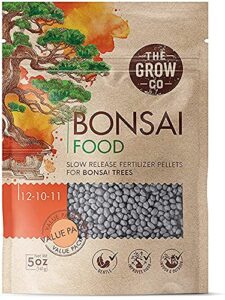 bonsai fertilizer - gentle slow release plant food pellets - ideal for all indoor and outdoor bonsai tree plants in pots (5 oz)