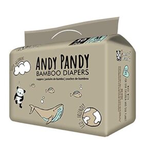 andy pandy bamboo disposable diapers, medium, 13-22 lbs (6-10 kg), 30 count