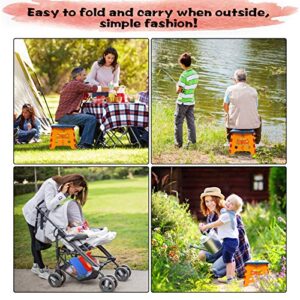 Kids Folding Step Stool for Toddlers Bathroom Sink – Safety Lock to Stable（1 Pack = Red+Blue）