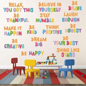 6 pieces colorful inspirational wall decal rainbow positive sayings lettering sticker motivational phrases wall decals teacher gifts for first day of school bedroom classroom kids home decoration