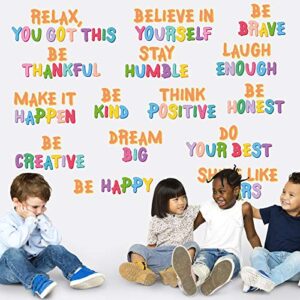 6 Pieces Colorful Inspirational Wall Decal Rainbow Positive Sayings Lettering Sticker Motivational Phrases Wall Decals Teacher Gifts for First Day of School Bedroom Classroom Kids Home Decoration