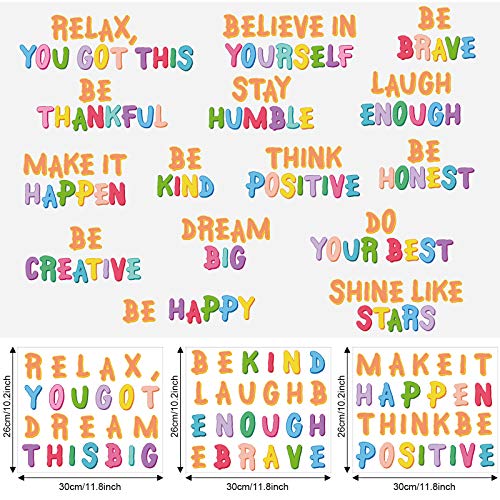 6 Pieces Colorful Inspirational Wall Decal Rainbow Positive Sayings Lettering Sticker Motivational Phrases Wall Decals Teacher Gifts for First Day of School Bedroom Classroom Kids Home Decoration