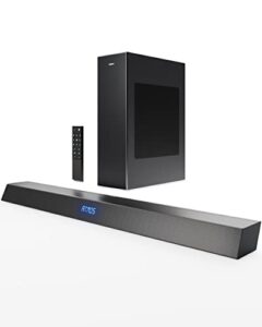 philips bluetooth sound bar for tv, dolby atmos soundbar with wireless subwoofer 2.1-channel surround sound system home theater audio speakers, dts play-fi, amazon echo, airplay 2,compatible tab8405
