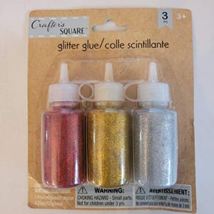 glitter glue 3 pc red gold siler