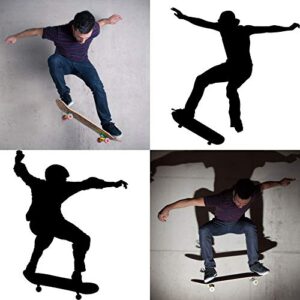 6 Pieces Playing Skateboards Sports Wall Decal Skateboard Wall Decals Home Sticker House Decoration Wallpaper for Living Room Bedroom Kitchen Art Picture DIY for Kids Teen Adult Nursery Baby